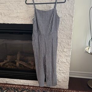 Old Navy Black and White Striped Jumpsuit